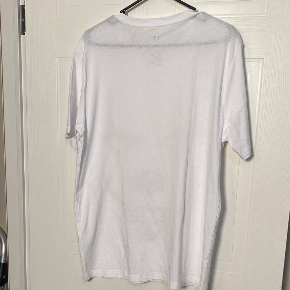 Men's White T-Shirt with Red Graphic Design - Picture 5 of 5